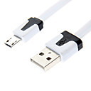 USB A male vers Micro USB male de type plat blanc 1M