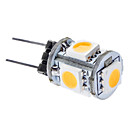 1W 3000-3500K 65-75lm Lumiere Les G4 5x5050SMD LED blanc chaud de voiture  12V DC 