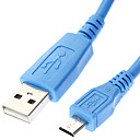 Micro USB vers USB male male pour Telephone Bleu 1M