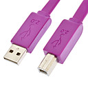 USB 2.0 Type A male vers USB 2.0 de type B male cable de type plat Violet pour imprimante 0.3M