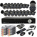 16CH D1 H.264 en temps reel kit de videosurveillance de haute definition 600TVL DVR 16 Etanche Jour Nuit cameras CMOS