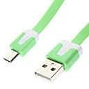 USB A male vers Micro USB male de type plat vert 1M