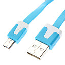 USB A male vers Micro USB male de type plat bleu 3M