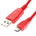 Micro USB vers USB male male pour Telephone Rouge 1M