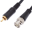 BNC male vers RCA male Cable noir pour CCTV 2M