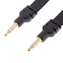 3.5mm male male cable audio large noir de type plat 1m