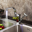 contemporain campouleur LED changeant de sortir robinet de cuisine finition chromee-