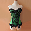 Floral vert et noir de dentelle Gothic Lolita Corset