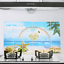 90x60cm arc-en-modele resistant l huile impermeable l eau sticker mural de cuisine