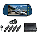 Car Retroviseur avec 7 pouces LCD ecran de la camera Parking 4 radar Capteurs de stationnement buzzer