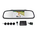 Car Retroviseur 43 pouces ecran LCD Camera parking et 4 capteurs radar de stationnement buzzer