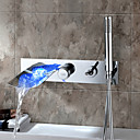 Mitigeur de Baignoire Variation de Campouleurs  Douchette Finition Chromee Fixation Murale - Sprinkle par Lightinthebox