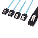 30AWG interne Mini SAS 36pin SFF-8087 Homme w  Latch vers SATA 7 broches femelle x4 avant Breakout Cable Black 10 M