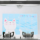 90x60cm chat de bande dessinee Modele etanche l huile impermeable l eau sticker mural de cuisine