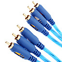 3xRCA composant male male Cable AV Crystal Blue 1.5M