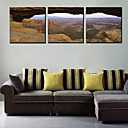 Reproduction transferee sur toile Art Paysage de montagne Sight Set de 3