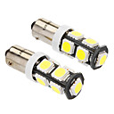 BA9S 4W 9x5060SMD 320-360LM 6000-6500K oule blanche pour la voiture 12V DC 2-Pack LED