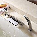 contemporaine robinet de baignoire en laiton avec douche main - fini chrome