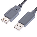 USB 2.0 un type male male cable de type B avec 2 core Net-plaque noir 1.5M