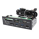 Akasa multifonction Panel 3 ports USB 3.0  2 ports USB 2.0  eSATA  Lecteur de cartes Combo gris