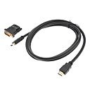 cable hdmi libre 15 m  HDMI v1.3 vers DVI 24 1 f  m  adaptateur hdmi v1.3 m  m de cable noir 1.8m