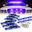 Bleu 54xLED benevoles vehicules Grill Deck stroboscopiques Feux davertissement