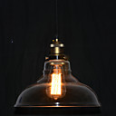 Bronze 1 Light Pendant style americain du Nord Dans lombre transparente