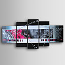 Peinture l huile realisee la main abstraite sur canevas tendu - Set de 5
