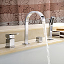 ContemporaryTwo Poignees Finition Chrome generalisee avec baignoire-douche en laiton Robinet Handled chef