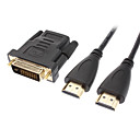 HDMI male vers DVI 24 5 male  adaptateur hdmi v1.4 male male cable noir de raccordement 15 m