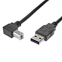 USB 2.0 male vers USB 2.0 de type B 90 degres Printer Cable Black 1.5M
