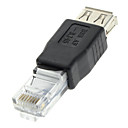 USB 2.0 femelle vers RJ45 Adaptateur male noir pour Ethernet