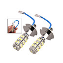 2 x voiture H3 25 SMD LED blanc de phare de lumiere de brouillard des oules de le