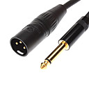 6.35mm Single Track male XLR male Cable noir pour Microphone KTV 1.5M