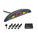 4 Capteur radar Parking System-affichage LED et Buzzer Alarm Blanc Noir Argent