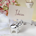 Argent veau Elephant Place Card Holder-Set de 4