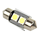 oules Merdia 2pcs 2-SMD Canbus Error Free Dome LED 6411 6418 C5W - Blanc-LEDD002B2A