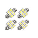 4 x 31mm 6x5050 SMD oule LED feston lumiere blanche pack de 4