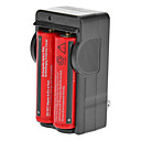 UltraFire 18650 4.2V 4200mAh Red Li-ion rechargeable avec chargeur 2-Pack sans Protection Board