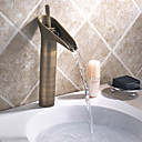 Mitigeur de Lavabo Effet Cascade Finition en Bronze pour un Style Vintage