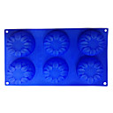 Lotus pain en forme de Cube Tray Silicon Mold alimentaire avec 6 grilles