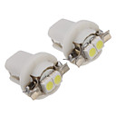 2pcs B8.5 0.2W 2x3528SMD 10LM 6000-6500K White Light oule LED DC12V