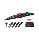 4 Capteur Parking Radar Wireless System-affichage LED et Buzzer Alarm Blanc Noir Argent