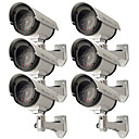 6 Pcs exterieur Fake cameras de securite factices LED appareil clignote