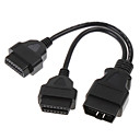 16 broches OBD2 OBDII Splitter Extension Cable Male to Dual Cable Y Femme