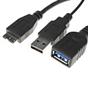 USB 3.0 femelle lUSB 3.0  Micro USB 3.0 male de cable 02 M