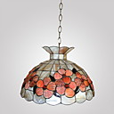 80W Chic Tiffany lumiere pendante avec Colorful Nature Materiel de Shell Integrated Shade Down in Feature de la Couronne