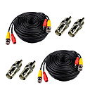 Lot de 2 100 pieds Pieds video Sources Cables BNC RCA camera de securite fils cordons avec connecteurs Bonus