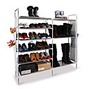 non-tisse blanc 6 niveaux etagere chaussures en metal double rangee