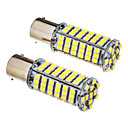 2 Pcs 1156 BA15S 5W 102x3528SMD 420-450LM 6000K Cool White Light Bulb LED 12V